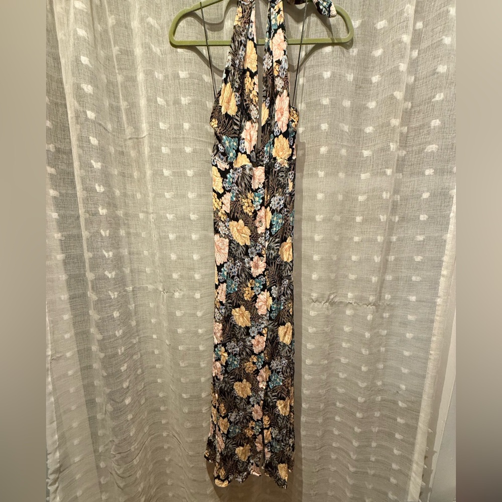 O'Neill tropical floral sundress with plunging neckline